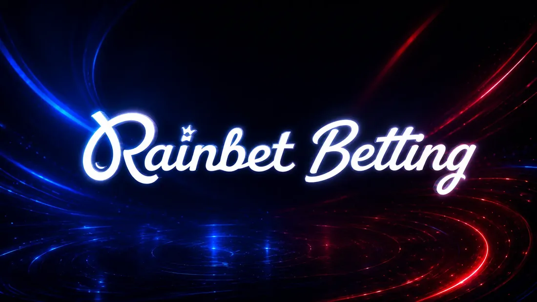 Rainbet Betting branding on a dark, neon-lit background